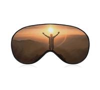 Man Raises His Arms Sleep Mask Soft Comfortable Eye Mask with Adjustable Strap Eye Cover Eye Shade for Men Women Work Travel