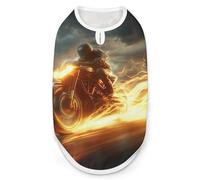 Man Ride A Motorcycle Dog Shirts Pullover Pet Vest T-shirts for Small Medium Dogs & Cats