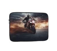Man Ride A Motorcycle Laptop Case Sleeve 12 inch Laptop Bag Shockproof Computer Carrying Cover Protective Notebook Case