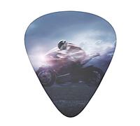 Man Ride A Motorcycle Printed Guitar Picks Personalized Guitar Plectrums 12 Pcs For Acoustic Guitar Electric Guitar And Bass Bulk Guitar Pick One Size