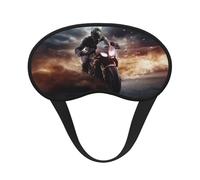 Man Ride A Motorcycle Sleep Mask for Side Sleeper Soft Breathable Sleeping Eye Mask Blackout Silk Eye Sleep Shade Cover with Elastic Strap Night Blindfold for Women Men Travel Nap