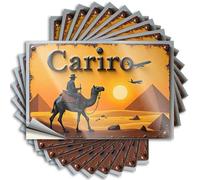 Man Riding Camel in Front of Pyramids with Airplanes Flying Over Decals Hot | Western Cover Removable Decal Pack(12X18CM)