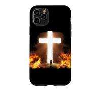 Man Running to Christian Cross of Jesus Christ in the Rock Case for iPhone 11 Pro