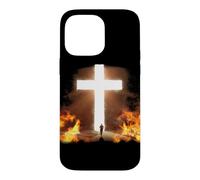 Man Running to Christian Cross of Jesus Christ in the Rock Case for iPhone 14 Pro Max