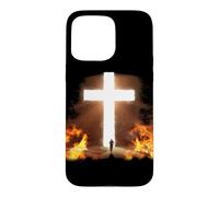 Man Running to Christian Cross of Jesus Christ in the Rock Case for iPhone 15 Pro Max