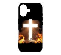 Man Running to Christian Cross of Jesus Christ in the Rock Case for iPhone 17