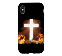 Man Running to Christian Cross of Jesus Christ in the Rock Case for iPhone X/XS