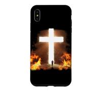 Man Running to Christian Cross of Jesus Christ in the Rock Case for iPhone XS Max