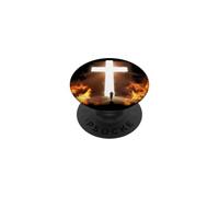 Man Running to Christian Cross of Jesus Christ in the Rock PopSockets Adhesive PopGrip