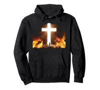 Man Running to Christian Cross of Jesus Christ in the Rock Pullover Hoodie