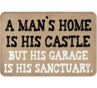 Man S Home is His Castle Garage Non Slip Absorbent Resist Dirt Doormat Entrance Rug Inside Floor Mats for Home Bedroom Kitchen Front Porch_16 x 24 Inches
