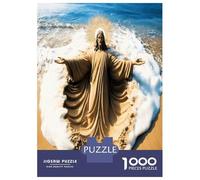 Man Sea Wave 1000 Piece Classic Jigsaw Puzzle Divine Grace Jigsaw Puzzle Bundle Sturdy Cardboard DIY Fun Challenging Family Game Beautiful Decor Kids 38x26cm/1000pcs