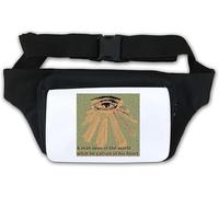 Man sees in a World What he Carries in his Heart Slogan Waist Bag Fanny Pack White