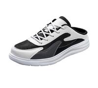 Man Shoes Autumn Couple's Mesh Shoes One Foot Lazy No Heel Half Slippers Casual Sports White