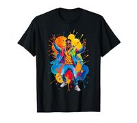 Man shows peace sign - 70s colored splashes 1 - Fan Fun T-Shirt