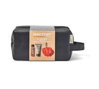 Man Stuff Toiletries Travel Wash Bag Filled Shower Gel Shampoo Body Sponge Gift Set Mens Leather Travel Bag