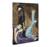 Man Supporting A Woman By William Blake Canvas Print | Gallery Wrapped 30mm Frame Wall Art | 20x14 inches | Ready to Hang | Classic People Picture | Living Room Bedroom Lounge Office