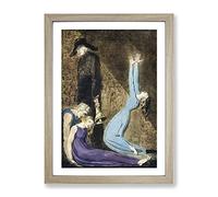 Man Supporting A Woman By William Blake Classic Painting Framed Wall Art Print, Ready to Hang Picture for Living Room Bedroom Home Office Décor, Oak A4 (34 x 25 cm)
