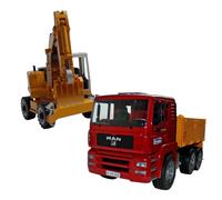 MAN TGA dump truck with Liebherr shovel excavator