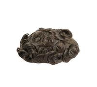 Man Toupee Natural Human Hair Topper With Grey Hair Man Toupee Hair Men's Capillary Prothesis Swiss Lace PU Indian Human Hair Wigs for Men Hairpiece(410#)