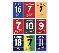 Man United Legends Gift Signed A4 Print Display Man Utd Gifts For Boys Digitally Reproduced Signature Manchester United Gifts For Men (Framed)