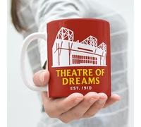 Man United Mug - “Theatre of Dreams” Red Ceramic Coffee Cup | Old Trafford Stadium Design | Man Utd Fan Gift, Football Memorabilia, 11oz