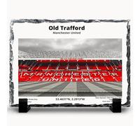 Man United Old Trafford Slate Plaque with Stand - 200mm x 150mm - Coordinates Memorabilia for Red Devils Fans