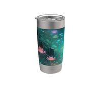 Man Walking Through Mystical Forest Path Nature Art Lover Stainless Steel Insulated Tumbler