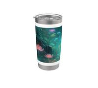 Man Walking Through Mystical Forest Path Nature Art Lover Stainless Steel Insulated Tumbler