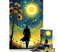 Man Walking Towards Sun Jigsaw Puzzles for Adults1000 Piece Think Sharper Vivid Color Home Play Birthday Idea (38x26cm)