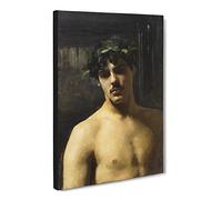 Man Wearing Laurels By John Singer Sargent Canvas Print | Gallery Wrapped 30mm Frame Wall Art | 30x20 inches | Ready to Hang | Classic People Picture | Living Room Bedroom Lounge Office