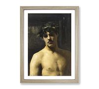 Man Wearing Laurels By John Singer Sargent Classic Painting Framed Print | A2 Oak Framed Wall Art | Ready to Hang | Classic Historical Picture | Living Room Bedroom Lounge Office