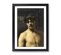 Man Wearing Laurels By John Singer Sargent Classic Painting Framed Print | A3 Black Framed Wall Art | Ready to Hang | Classic Historical Picture | Living Room Bedroom Lounge Office