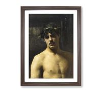 Man Wearing Laurels By John Singer Sargent Classic Painting Framed Print | A3 Walnut Framed Wall Art | Ready to Hang | Classic Historical Picture | Living Room Bedroom Lounge Office
