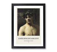 Man Wearing Laurels By John Singer Sargent Exhibition Museum Painting Framed Print | A2 Black Framed Wall Art | Ready to Hang | Modern Historical Picture | Living Room Bedroom Lounge Office