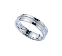 Man Wedding Ring Sterling Silver Promise Rings 18K White Gold Size P 1/2 Solid Not Plated Fashion for Wife Thanksgiving Jewelry