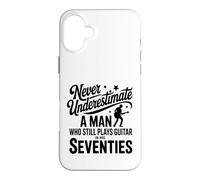 Man Who Still Plays Guitar In His Seventies Retro Guitarist Case for iPhone 16 Plus