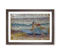 Man with A Boat by Henri-Edmond Cross Framed Print | A2 Walnut Framed Wall Art | Ready to Hang | Modern Religious Picture | Living Room Bedroom Lounge Office