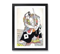 Man With A Drawn Sword By Katsukawa Shunko Asian Japanese Framed Print | A4 Black Framed Wall Art | Ready to Hang | Asian Nature Picture | Living Room Bedroom Lounge Office