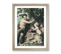 Man With A Tiger By Peter Paul Rubens Classic Painting Framed Print | A2 Oak Framed Wall Art | Ready to Hang | Classic Animal Picture | Living Room Bedroom Lounge Office
