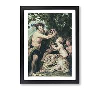 Man With A Tiger By Peter Paul Rubens Classic Painting Framed Print | A3 Black Framed Wall Art | Ready to Hang | Classic Animal Picture | Living Room Bedroom Lounge Office