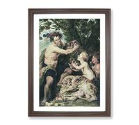 Man With A Tiger By Peter Paul Rubens Classic Painting Framed Print | A4 Walnut Framed Wall Art | Ready to Hang | Classic Animal Picture | Living Room Bedroom Lounge Office