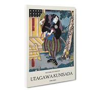 Man With Two Samurai Swords By Utagawa Kunisada Canvas Print | Gallery Wrapped 30mm Frame Wall Art | 20x14 inches | Ready to Hang | Asian People Picture | Living Room Bedroom Lounge Office