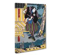 Man With Two Samurai Swords By Utagawa Kunisada Canvas Print | Gallery Wrapped 30mm Frame Wall Art | 24x16 inches | Ready to Hang | Asian People Picture | Living Room Bedroom Lounge Office