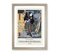Man With Two Samurai Swords By Utagawa Kunisada Exhibition Museum Asian Japanese Framed Print | A3 Oak Framed Wall Art | Ready to Hang | Asian Nature Picture | Living Room Bedroom Lounge Office