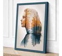 Man Within Landscape Modern Canvas Wall Art Print 18x12 Inch (46 x 30 cm)