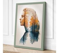 Man Within Landscape Modern Canvas Wall Art Print 18x12 Inch (46 x 30 cm)