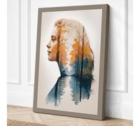 Man Within Landscape Modern Canvas Wall Art Print 18x12 Inch (46 x 30 cm)