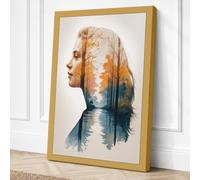 Man Within Landscape Modern Canvas Wall Art Print 24x16 Inch (61 x 41 cm)