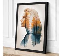 Man Within Landscape Modern Canvas Wall Art Print 30x20 Inch (76 x 51 cm)